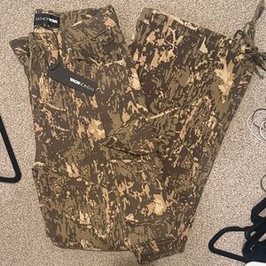 Fashion Nova Men's Brown & Tan Camo Cargo Pants